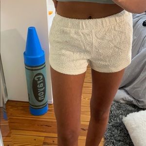 summer shorts with flower embroidery